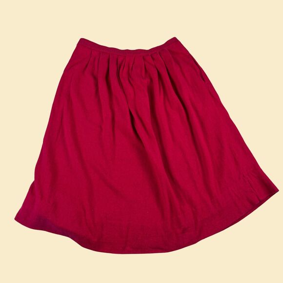 1980s M pink knit skirt by Liz Claiborne, vintage 1980s button down midi skirt - Picture 9 of 9